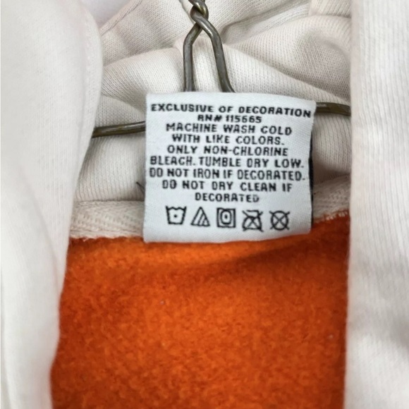 Buzz Aldrin Pacsun Orange Hooded Sweatshirt Large Hoodie Pullover NASA Patches - Picture 7 of 9